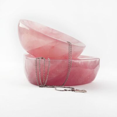 Cuenco de cristal de cuarzo rosa 0,8 - 1,2 kg
