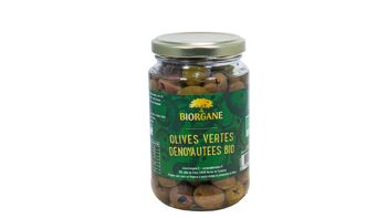 Olives vertes bio dénoyautées natures 1