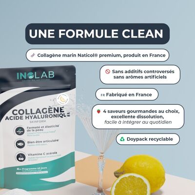 Collagène Marin arôme citron - Peau & Articulations - Complexe avec Acide Hyaluronique + Acérola