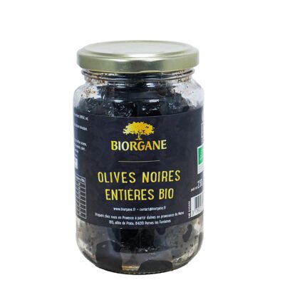 Ganze organische schwarze Oliven