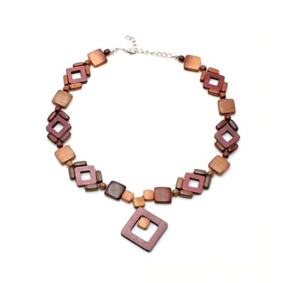Noflia multicolored wooden necklace
