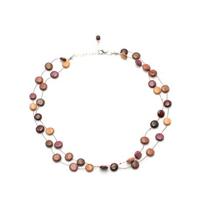 Ariana multicolored wood double necklace