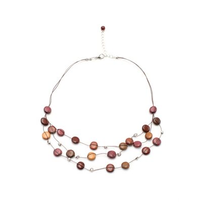 Marty multicolored triple wood necklace