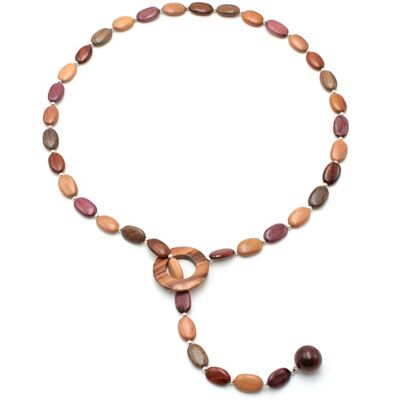 Camille multicolored wooden long necklace
