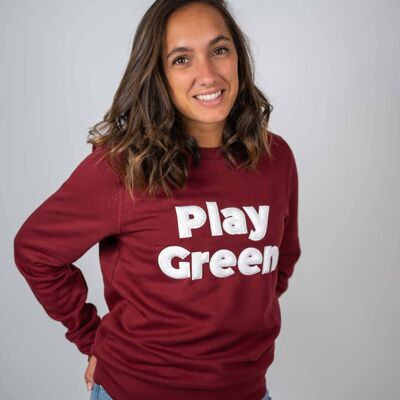 Women's "Play Green" Sweatshirt Burgundy