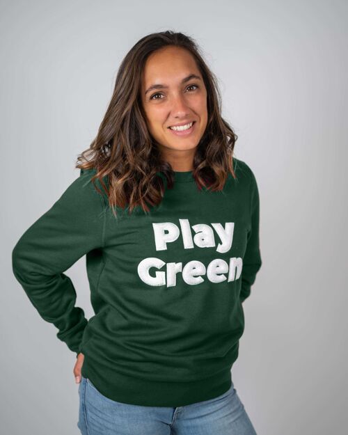 Sweat-shirt "Play Green" Femme Vert bouteille