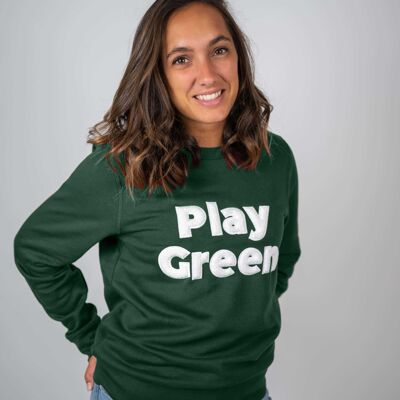 Sweat-shirt "Play Green" Femme Vert bouteille