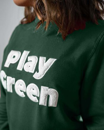 Sweat-shirt "Play Green" Femme Vert bouteille 3