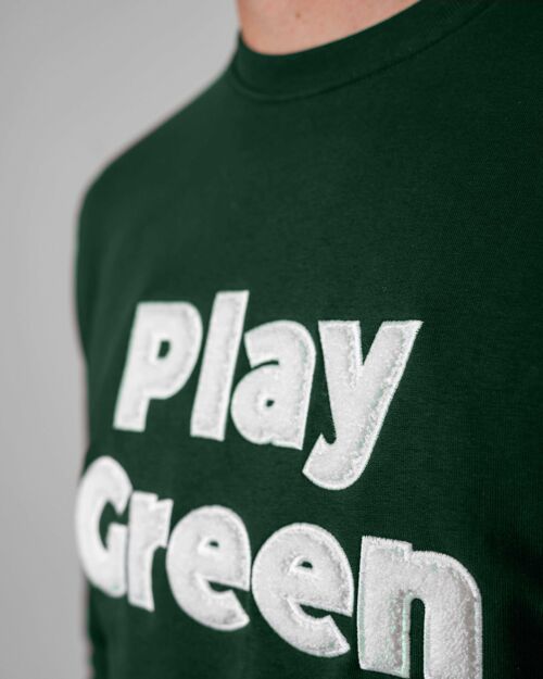 Sweat col rond "Play Green" Homme Vert bouteille