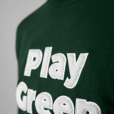 Men's "Play Green" round neck sweatshirt Bottle green