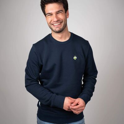 Lemon Men's Round Neck Sweatshirt Navy blue