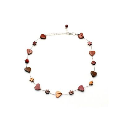 Nina multicolored wooden heart necklace