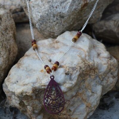 Nell multicolored wooden chain necklace