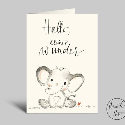 birth card | hello little miracle | cute birthday card
