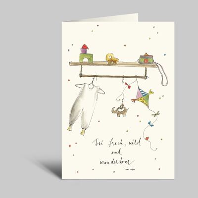 Birth card | Be cheeky wild and wonderful | sweet birthday card (new version)
