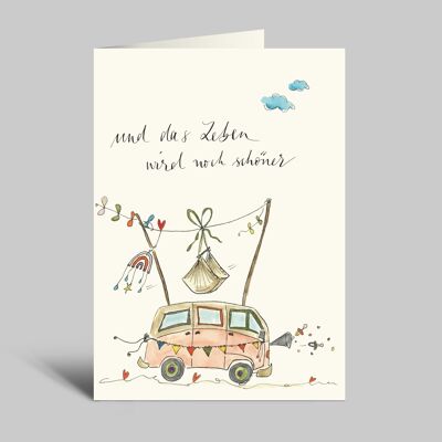Carte de naissance | Et la vie devient encore plus belle | Carte de naissance Bulli-Love (nouvelle version)