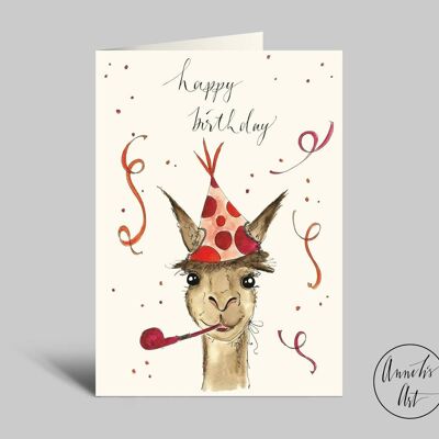 biglietto d'auguri | ALPACA | buon compleanno | Biglietto piegato con busta