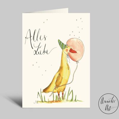 Birthday greeting card | Runner| Much love | Folded card with envelope