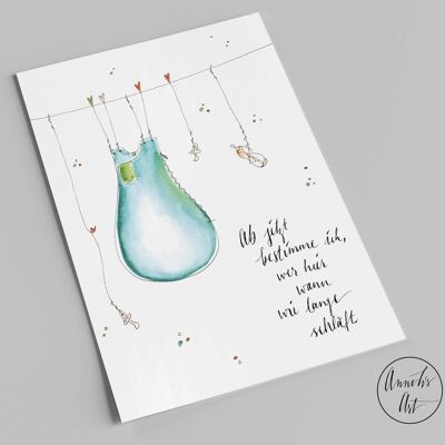 Birth card | From now on I decide who sleeps here, when and for how long