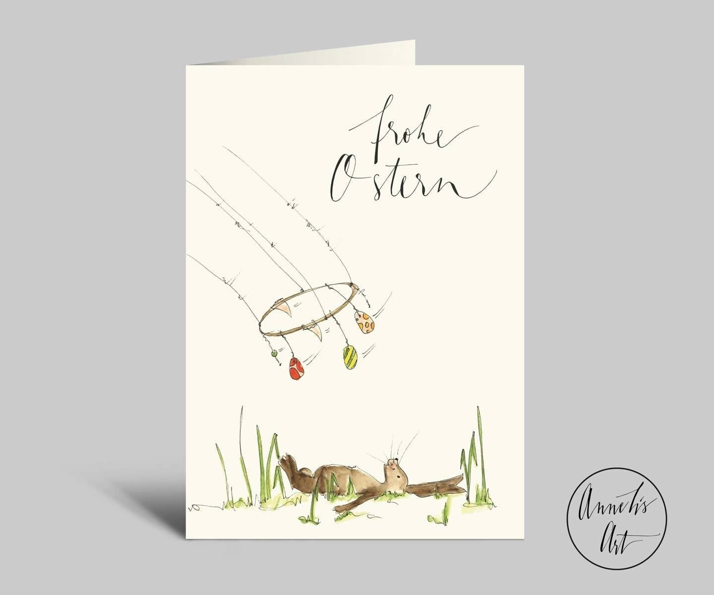 Carta di Pasqua | Biglietto pieghevole di buona Pasqua | Coniglietto pasquale e cellulare