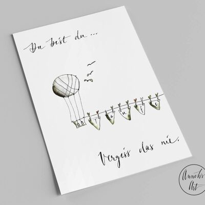 Postcard for baptism | greeting card | You are you, never forget that