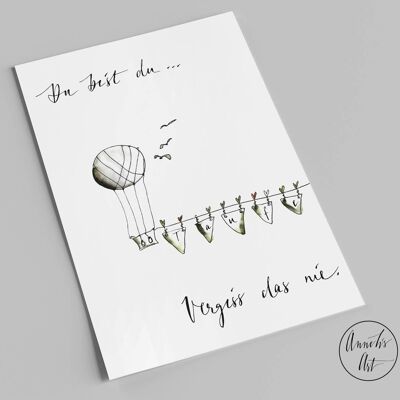 Postcard for baptism | greeting card | You are you, never forget that