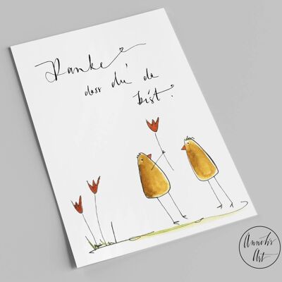 Postcard | Thank you for being there | Thank you card A6