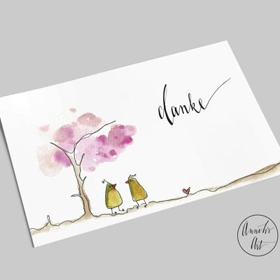 Postcard | Thank you card A6 | Thanks chick