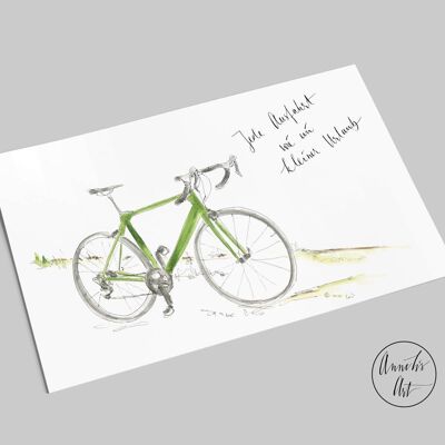 Postcard | racing bike | Every exit like a little holiday