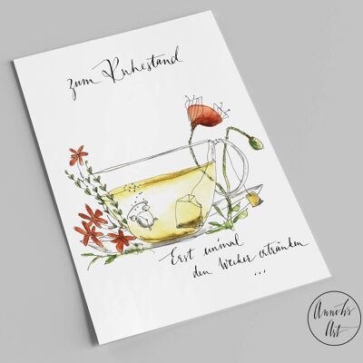 Postcard | retirement | First drown the alarm clock | Retirement card A6