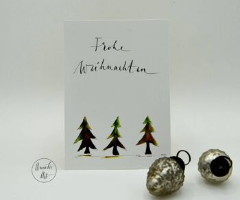 Carte postale | Carte de Noël | Joyeux Noël | des arbres 1