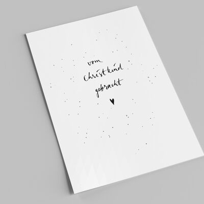 Cartolina | Cartolina di Natale | Portato da Cristo Bambino | bufera di neve