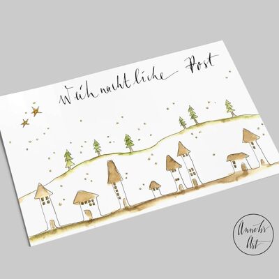 Postkarte | Weihnachtskarte | Weihnachtliche Post | Winterlandschaft