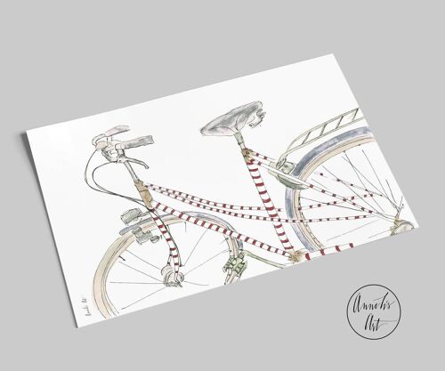 Postkarte | Wunderschönes rot-weißes Fahrrad |
