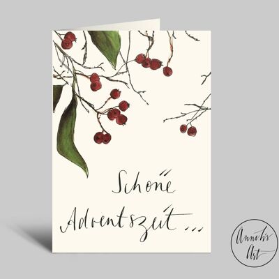 Schöne Adventszeit | Kreative Adventskarte | Klappkarte mit Umschlag