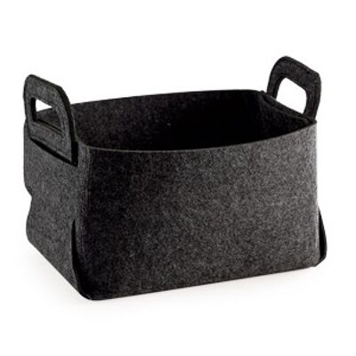 Gray rectangle basket with handles