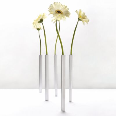 Jarrones magnéticos de plata - SET de 5 SOLIFLORES - flores - regalo Día de la Madre - primavera - verano