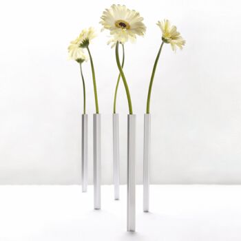 Magnetic vases argentés - SET de 5 SOLIFLORES - fleurs - cadeau fête des mères - printemps - été 1
