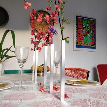 Magnetic vases argentés - SET de 5 SOLIFLORES - fleurs - cadeau fête des mères - printemps - été 3