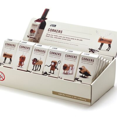 Corkers Animals - Display 36 pieces - decorative cork pins - party