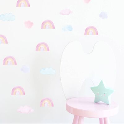 Sticker mural | Mini arcs-en-ciel rose
