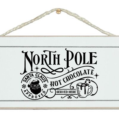 Cioccolata calda del Polo Nord Nuovo segno di Natale vintage