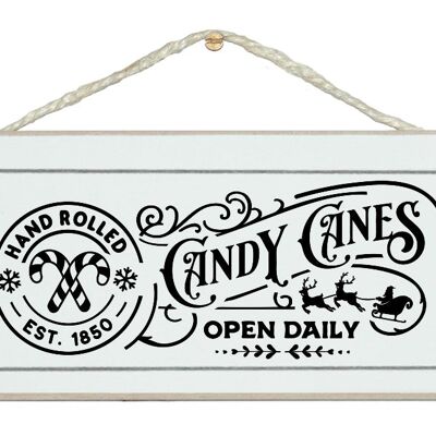 Candy Canes. Vintage Christmas sign