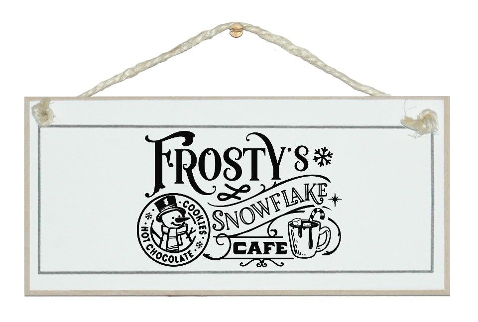 Frosty's Snowflake Cafe. Segno di Natale d'epoca