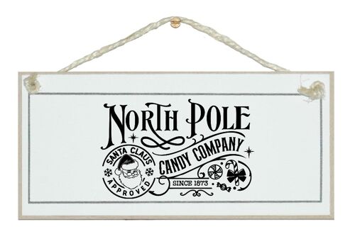 North Pole. Vintage Christmas sign