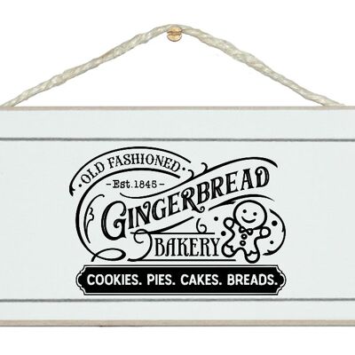 Panadería de pan de jengibre a la antigua. Signo de Navidad de la vendimia