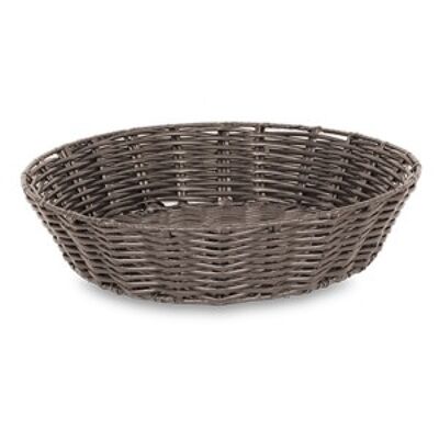 Black round wicker basket