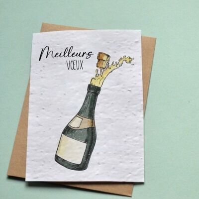 Carta piantabile Best Wishes Champagne