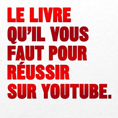 Le livre qu'il vous faut pour réussir sur Youtube