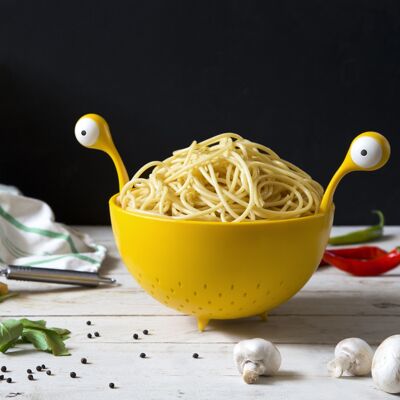 Monstruo de espagueti - colador de monstruo amarillo